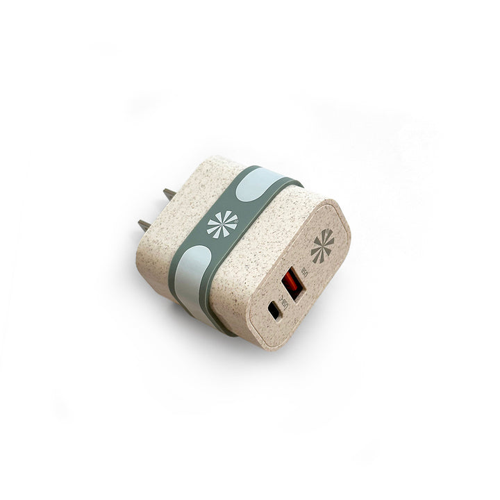 Double Play Eco™ Wall Power Adapter: Gray/Natural