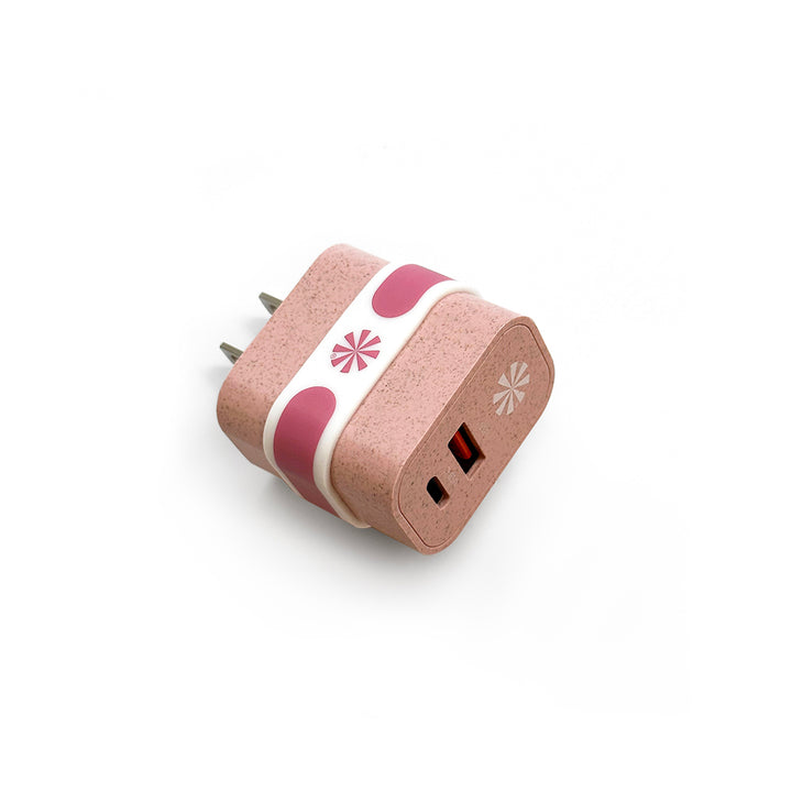 Double Play Eco™ Wall Power Adapter: Rose/Pink