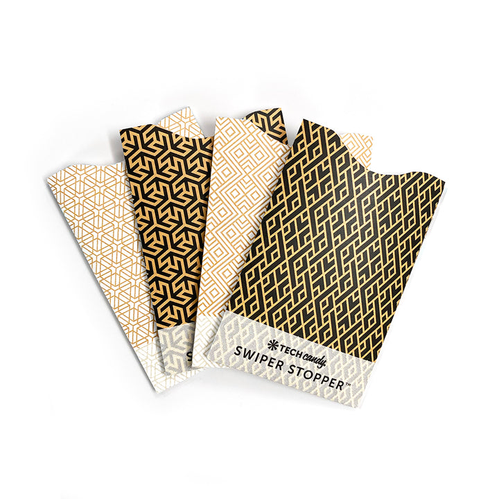 Swiper Stopper™ RFID Blocker Sleeve Set: Gold Glitz